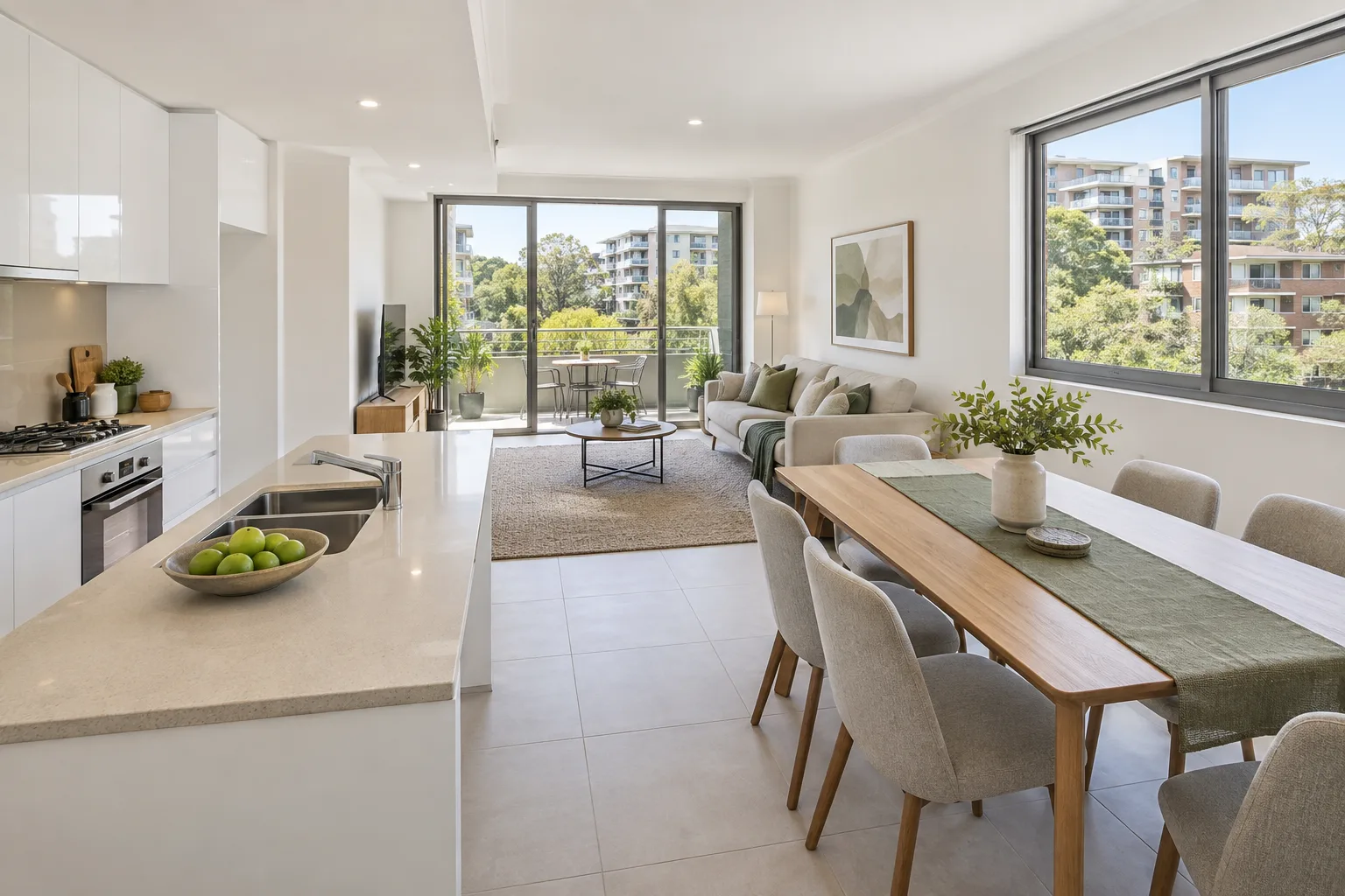 AI-generated demo: Light-filled living, room to settle in Parramatta